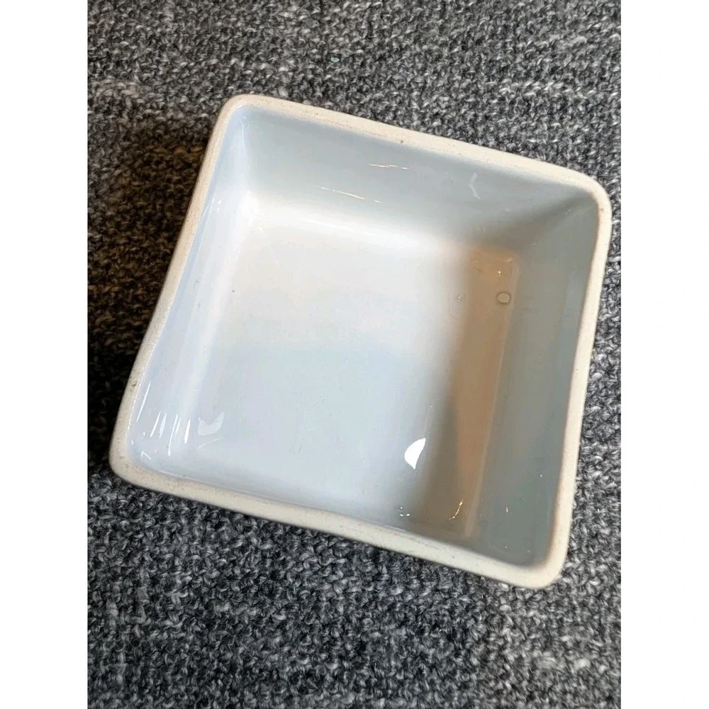 Vintage KV Ker-Vitrel Ceramic Trinket Box France Hand Painted Floral Square